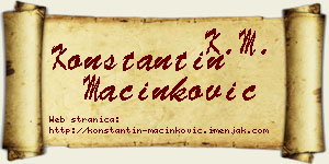 Konstantin Mačinković vizit kartica